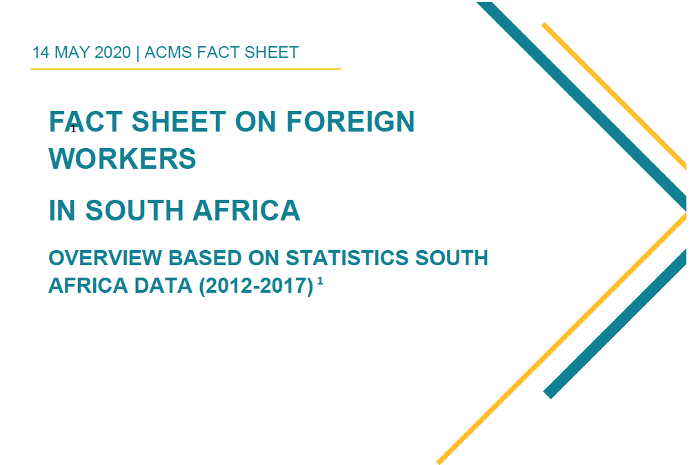 Fact sheet on foreign workers in South Africa: Overview based on Statistics South Africa data (2012-2017)