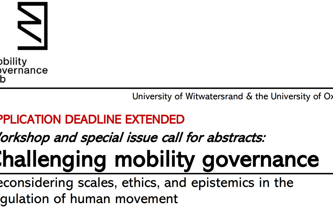 Deadline Extended-15th March 2022: Call For Abstracts: Challenging Mobility Governance