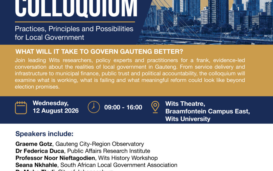 INVITE: Governing Gauteng Colloquium – 12 August 2026